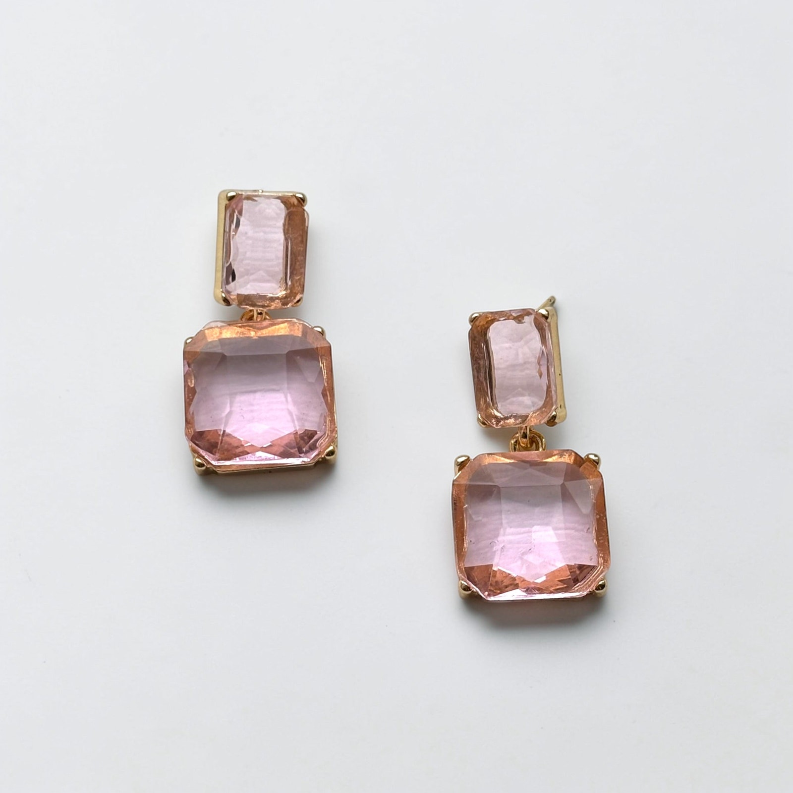 Light Pink Gem Dangle Earring 19$
